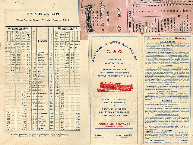 Original documents of the Guayaquil & Quito Railway Co., 1922 and 1927. Blomberg Fond, Robinson Pérez Family sub-fond, Harry Robinson series.